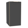 Module sous vasque Alterna Plénitude partie droite longueur 30cm 1 porte pour meuble 2 tiroirs profondeur 38cm Gris caviar chant doré et poignée dorée