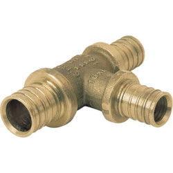 Té à passage et sortie réduit diamètre 32-25x25 en laiton Réf 11690601001