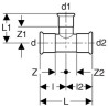 Té réduit D88,9-35-88,9mm, acier carbone Réf 21238
