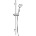 Set de douche avec barre murale, douchette à main Ø 80 mm, 1 jet., flexible de douche 160cm et support de douchette réglable. Chromé Réf. E31173CP