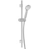 Set de douche avec barre murale, douchette à main Ø 80 mm, 1 jet., flexible de douche 160cm et support de douchette réglable. Chromé Réf. E31173CP