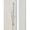 Set de douche avec barre murale, douchette à main Ø 80 mm, 1 jet., flexible de douche 160cm et support de douchette réglable. Chromé Réf. E31173CP