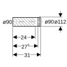 Pipe droite pour cuvette suspendue D 90 / 90 réf. 366.887.16.1