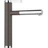 Mitigeur monotrou avec bec tube orientable BLANCO LINEE-S avec douchette couleur SILGRANIT Look chromé/gris rocher garantie 2 ans Réf. 518804