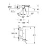 Mitigeur monocommande Bain/Douche GROHE Plus Hard Graphite brossé Réf. 33553AL3