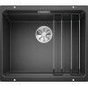 Cuve à intégrer sous plan en SILGRANITPuraDur BLANCO ETAGON 500-U 1 Cuve sans égouttoir vidage 90 mm InFino manuel et siphon couleur Blanc glissière inox garantie 10 ans Réf. 522231