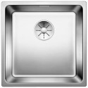 Cuve à encastrer à fleur en acier inox lisse BLANCO ANDANO 400 IF/A 1 Cuve sans égouttoir vidage 90mm InFino auto et Push Control et siphon couleur satiné garantie à vie Réf. 525244