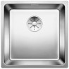 Cuve à encastrer à fleur en acier inox lisse BLANCO ANDANO 400 IF/A 1 Cuve sans égouttoir vidage 90mm InFino auto et Push Control et siphon couleur satiné garantie à vie Réf. 525244