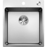 Cuve à encastrer à fleur en acier inox lisse BLANCO ANDANO 400 IF/A 1 Cuve sans égouttoir vidage 90mm InFino auto et Push Control et siphon couleur satiné garantie à vie Réf. 525244