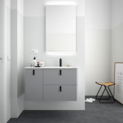 Meuble 90 porte gauche UNIIQ L.89,7 x H.54 x P.45 cm finition humo  Réf.24654