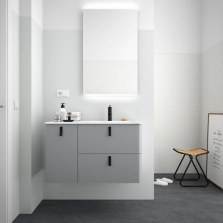 Meuble 90 porte gauche UNIIQ L.89,7 x H.54 x P.45 cm finition humo  Réf.24654