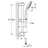 Ensemble de douche 2 jets avec barre Euphoria 110 Duo Chromé 27242001