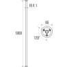 Tube droit porte-rideau 180 cm réf. 004226