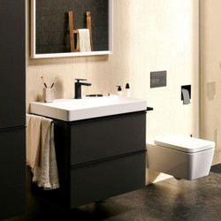 Mitigeur lavabo 110 Tecturis E  avec tirette et vidage Noir mat Réf. 73010670
