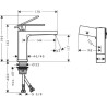 Mitigeur lavabo 110 Tecturis E  CoolStart sans tirette ni vidage Blanc mat Réf. 73012700