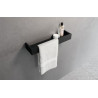 Étagère à rebord L45 cm avec porte serviette, finition noir mat Réf. R90AKFMPS45-H