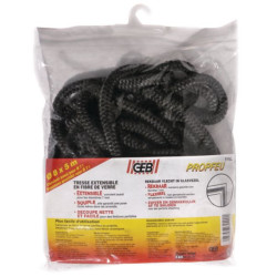 Tresse ronde d'étanchéité extensible en fibre de verre D4/5/6mm sachet de 5m réf 832390