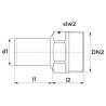 Mamelon SP4280G mâle à visser-mâle à sertir D28-26X34 réf 6673029