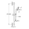 Ensemble de douche 3 jets 8l avec barre 600 mm Tempesta 110 Chromé Réf. 27644003