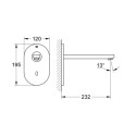 Robinetterie de lavabo encastrée EUROSMART Cosmopolitan E, bec long, pour eau froide ou prémitigée chromé réf. 36334SD0