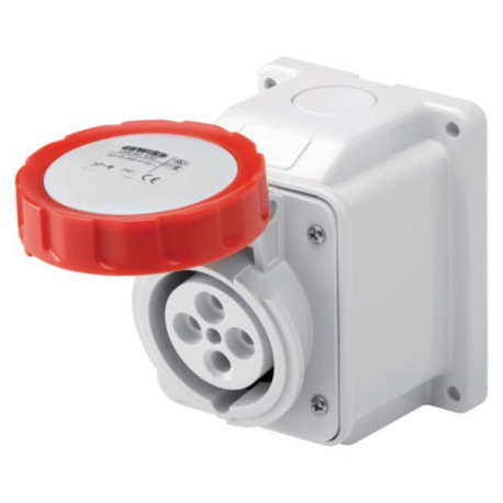 Socle de prise en saillie a 10° - ip67 - 3p+n+t 16a 380-415v 50/60hz - rouge - 6h - cablage a vis Réf / GW62431