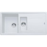 Évier BASIS granit blanc 1 bac 1/2 + 1 égouttoir Ø de la bonde 90 x l. 97 x prof. 50 cm