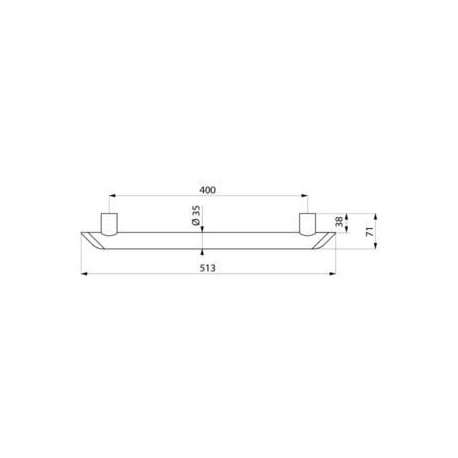 Barre d'appui Be-Line Ø35 L.400 aluminium noir mat Réf. 511904BK