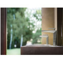 Mitigeur lavabo bec haut avec vidage Up&Down métal brossé Réf. FT22777