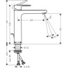 Mitigeur lavabo 190 Vernis Blendavec tirette et vidage synthétique Chromé Réf. 71552000