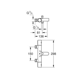 Mitigeur thermostatique Bain / Douche 1/2 Grohtherm 800 Cosmopolitan chromé Réf. 34770000