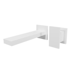 Mitigeur lavabo mural TABULA 2 trous saillie 18 Cm Whitemat Réf. TA25724