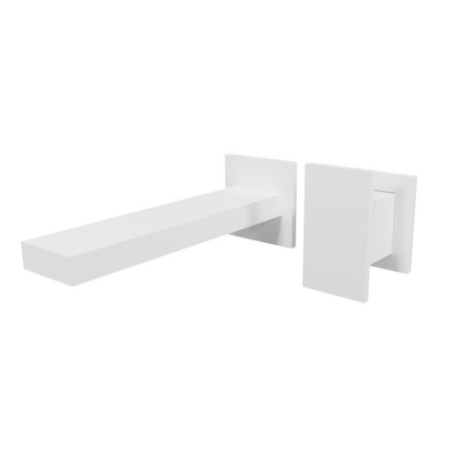 Mitigeur lavabo mural TABULA 2 trous saillie 18 Cm Whitemat Réf. TA25724