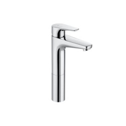 Mitigeur lavabo Atlas bec haut livré avec flexibles d'alimentation sans tirette ni vidage ouverture sur l'eau froide débit limité à 5 l/min Chromé réf. A5A3790C00