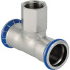Té avec extrémité taraudéeD22-3/4-22mm, inox réf 31308