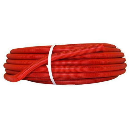 Tube pré-gainé en couronne rouge Fluxo diamètre 16mm épaisseur 2mm longueur 50m rèf. FLEM50FR16