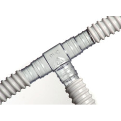 Té PVC transparent pour tube d'évacuation de condensat diamètre 16, 18 et 20 réf. 0025GT