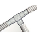 Té PVC transparent pour tube d'évacuation de condensat diamètre 16, 18 et 20 réf. 0025GT