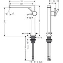 Mitigeur lavabo 240 Tecturis E Fine CoolStart, bonde Push-Open Blanc mat Réf. 73070700