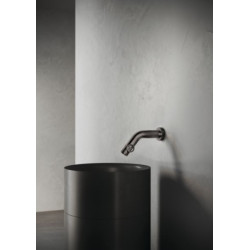 Façade mitigeur lavabo mural à encastrer ouverture eau froide, débit 5 l/min sans vidage Grafite brossé PVD réf. SO130198GUP