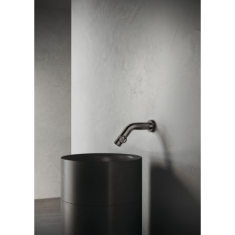 Façade mitigeur lavabo mural à encastrer ouverture eau froide, débit 5 l/min sans vidage Grafite brossé PVD réf. SO130198GUP