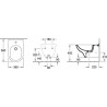 Bidet suspendu ONOVO 36x56cm en porcelaine, avec trop-plein, blanc réf. 54600001