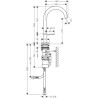 Mitigeur lavabo AXOR ONE Select 170 , bonde Push-Open Bronze brossé Réf. 48020140