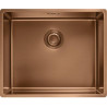Cuve inox PVD cuivre BXM 110-50 avec revêtement, 1 cuve R12 , sans égouttoir, 54 x45 cm , Vidage manuel , bonde 9 cm , trop-plein discret réf: 199093