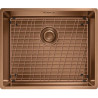 Cuve inox PVD cuivre BXM 110-50 avec revêtement, 1 cuve R12 , sans égouttoir, 54 x45 cm , Vidage manuel , bonde 9 cm , trop-plein discret réf: 199093