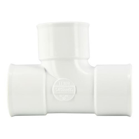 Te pied de biche femelle femelle 87°30 diamètre 32mm blanc Réf. UTF188BL