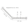 Barres d'appui à poignée ergonomique AKW INTERNATIONAL coudées à 135° blanc réf. 01640WH-LS