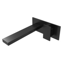 Mitigeur lavabo mural TABULA avec plaque saillie 23 Cm Chromé Noir Brossé Réf. TA25875
