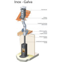 Elément droit INOX-GALVA, diamètre 200 mm, Lg: 45 cm ED 450 200 Réf. 32200004/0