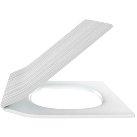 Abattant thermodur extra-plat GRANDS BOULEVARDS frein de chute dé clipsable charnières métal couvercle texturé Réf. E23433-00-WMT
