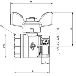 Robinet Altech à tournant sphérique  poignée papillon FF 20x27 Passage intégral. Laiton nikelé. ACS.
